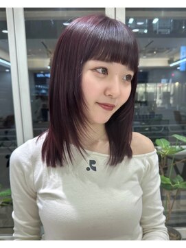 ガーデンヨコハマ(GARDEN YOKOHAMA) ワインレッド バーガンディ  暖色カラー ミディアムレイヤー