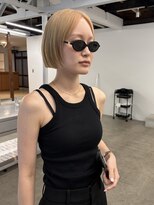 パーク(PARK)&nbsp;ハイトーンボブブロンドブリーチダブルカラーホワイトブランド