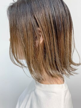 テトヘアー(teto hair) ボブ、外はね、バレイヤージュ、グレージュ