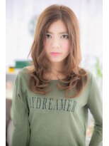 ミック ヘアアンドメイク アップ 駒込店(miq Hair&Make up) 外国人風無造作カールアシンメトリーオレンジブラウン