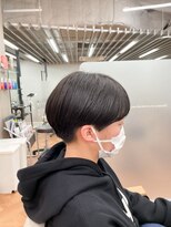 フロート 小阪店(float) ショートヘア_マロンベージュ Aラインボブ かきあげ