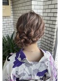 シニヨン サイドシニヨン ガーリー 結婚式 浴衣 ヘアセット