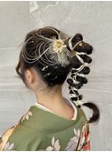 卒業式 ヘアセット ポニーテール