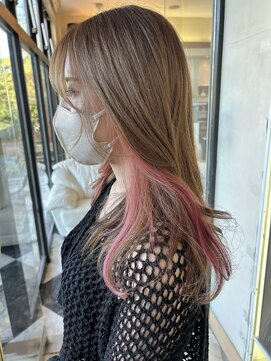 シャンプー ボーイ 宮崎柳丸店(SHAMPOO BOY) ブリーチ込み　インナーピンク