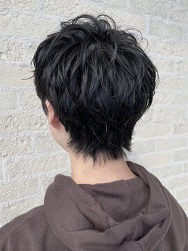 トップヘアーラウンジ 知立(TOP HAIR Lounge) 束感ショートウルフ/前髪パーマ/アッシュブラック