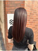 【117hairgarage】ナチュラルグラデーション_ワインレッドカラー