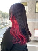 推しカラー/インナーカラー/イヤリングカラー/インナー赤