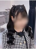 編み上げハーフツイン/心斎橋ヘアセット