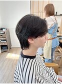 韓国マッシュ　センターパート　フェザーパーマ　メンズ