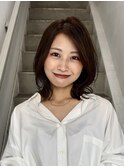 レイヤー/セミロングボブ髪質改善縮毛矯正白髪ぼかしショート