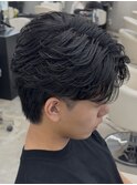熊本フェザーパーマ 刈り上げセンターパート MEN'S HAIR