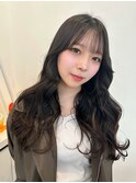 韓国風ロングレイヤー/暗髪