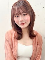 ビーチ(BEACH) イメチェン/ピンクベージュ/ミディアムレイヤーカット/小顔/韓国