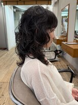 テント(tent.) ニュアンスパーマミディアムレイヤー地毛風カラーデジタルパーマ