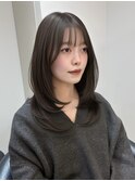 韓国レイヤーカット/くびれ巻き/前髪顔周り/セミディ[門前仲町]