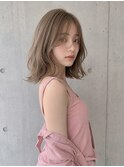 ニュアンスウェーブボブ×ミルクベージュ