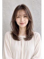 ヌフ(neuf) シースルーバング×顔まわりレイヤーの大人セミロング