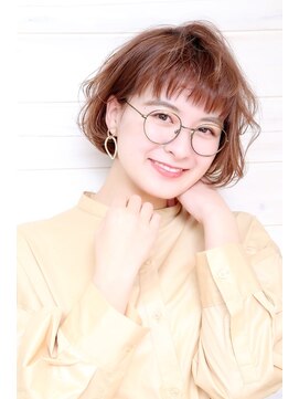 オーシャン(Ocean) [OCEAN Hair&Life藤原純] オン眉ガーリーデジタルパーマボブ☆