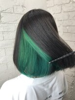 エクラート リラ 立川店(ECLART lilas.) エメラルドグリーンインナーカラー【ケアブリーチ/立川】