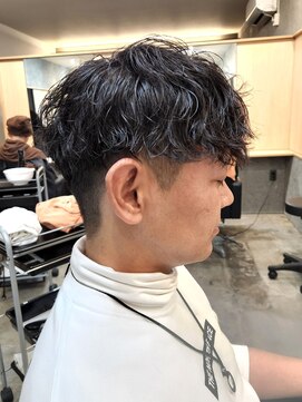 ニアウ 伊勢崎連取店(Niau) 刈り上げマッシュショートツイストスパイラルパーマメンズ