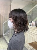ボブのくるくるパーマ