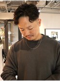 アップバング 波巻きスパイラルパーマ 刈り上げ ツーブロック