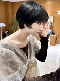 マッシュショート丸みショートボブくびれショート黒髪ショート