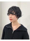 イメチェン外ハネボブウルフカット ショートヘア 髪型