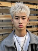 xスパイキーショート/ブルーブラック/韓国マッシュ