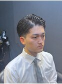 ビジネスフォーマル ツーブロックショート 七三オールバック