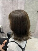 オリーブベージュカラー(ケアカラー+カット+トリートメント)