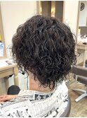 スパイキーショート/ブルーブラック/フェザーパーマ/中村郁未