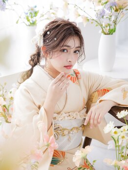 ヘアメイクサロン シャルメ(Hair Make Salon CHARMER)の写真/2026年成人式ご予約受付中◎成人式は朝5時半からOK[着付け+ヘアセット+フルメイク¥32000]