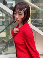 ノラギンザユー(NORA GINZA/U)&nbsp;顔まわりカットレイヤーボブ顔まわりレイヤー暖色カラー