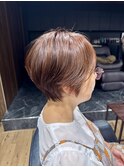 丸みショート　オレンジブラウン　