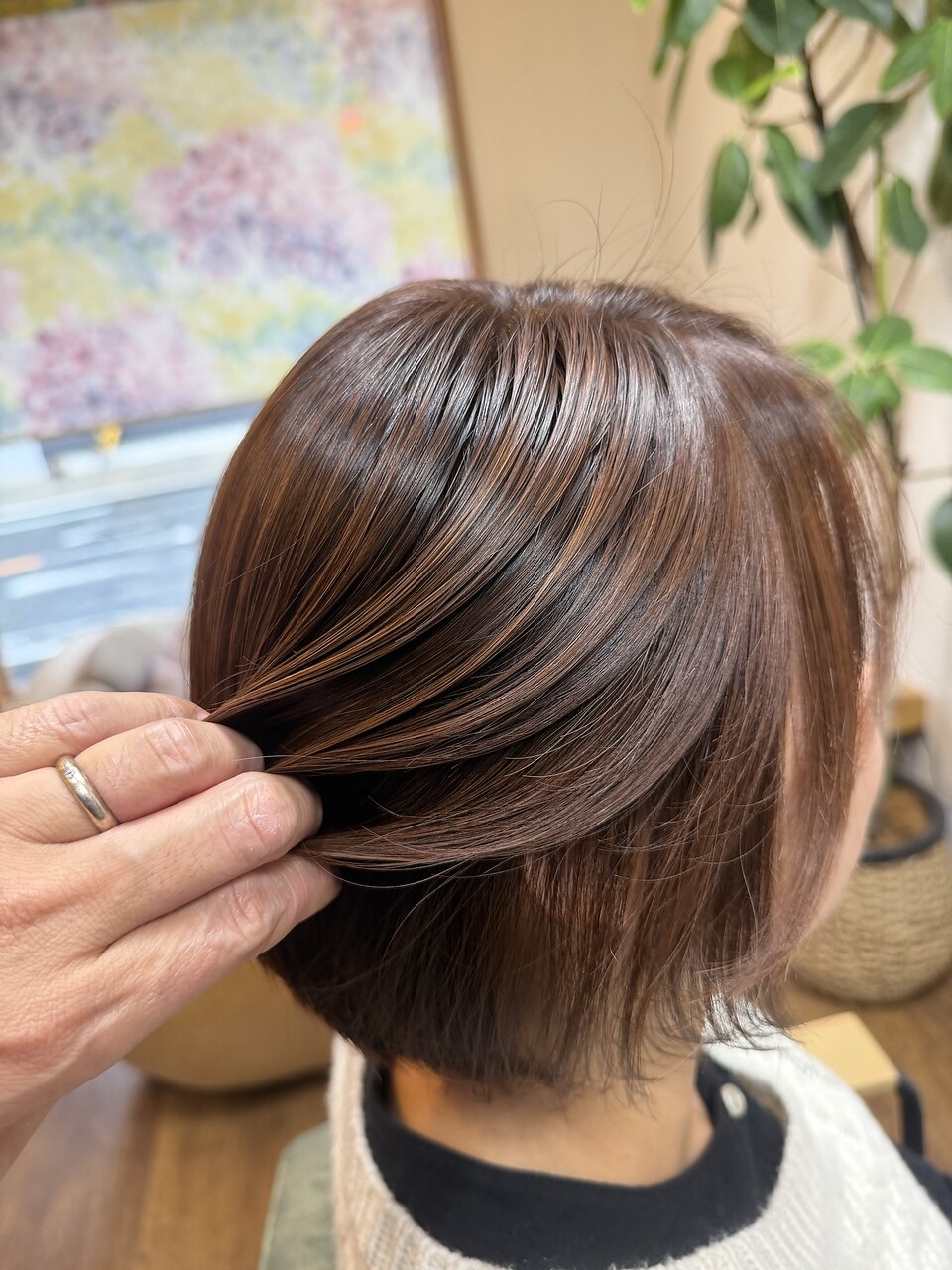 白髪ぼかしハイライトカラー+カット+トリートメント￥14000