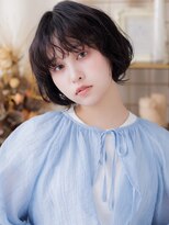 カバーヘアアンドスパ ブリス 浦和(COVER HAIR&SPA bliss) 丸みボブレイヤーウルフパーマ黒髪くびれハッシュカット30代a