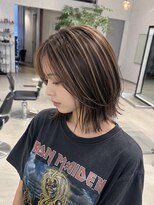 リーチェ(ReCHE by CAPA(旧：CAPA茅ヶ崎店）)&nbsp;ハイライトレイヤーカットダークパープル夏ミルクブラウン25