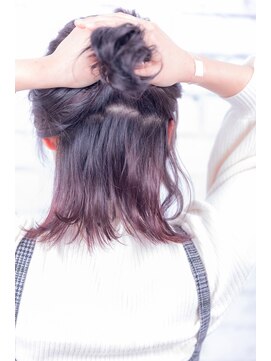 ヘアーメイク ダンス(hair make DANCE) #edol グレージュ グラデーション アクセントカラーピンク