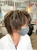 ■メンズメッシュ ウルフ マッシュ ハイライト