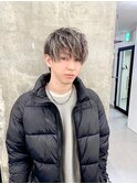 メンズハイライトホワイトハイライトミルクティーアッシュ