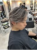 メンズバレイヤージュセンターパートスタイルハイライト