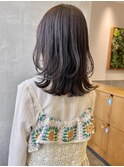 ふわふわレイヤーミディー×グレージュ