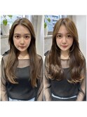 10代20代30代小顔似合わせカットメルティカラーフェミニンロング