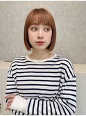 前下がりボブ/切りっぱなし/内巻きボブ/大人可愛い/薄めバング