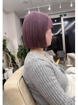 サンド 鹿児島中央(sand) @ayumi.sand ボブ　ピンクベージュ