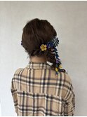 サイド編みおろしアレンジ