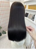 韓国 くびれロング レイヤー ワンホンヘア 小顔前髪