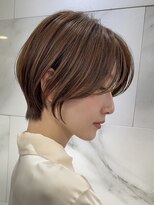 表参道髪質改善カラーウルフショートカットベージュアッシュ40代