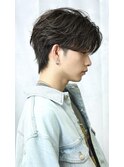 センターパート　毛流れ　ニュアンスパーマ　ウルフ
